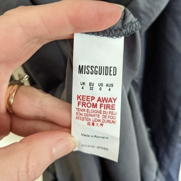 Misguided x Sarah Ashcroft metallic Duster jacket two 90s xs 0 - Picture 10 of 13